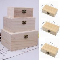 Wooden Storage Box Storage Case Wooden Box Square Hinged Craft Gift Boxes For Home Supply Storage Decoration
