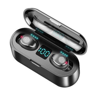 （Orange home earphone cover）F9 TWS หูฟังป้องกันเสียงขนาดเล็กสเตอริโอสำหรับเล่นกีฬาชุดหูฟังไร้สายหูฟังบลูทูธ V5.0ระบบควบคุมแบบสัมผัสรองรับ IOS Android