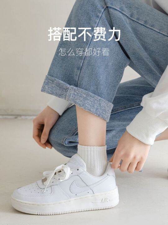 muji-2023-new-fashion-version-white-socks-womens-short-tube-pure-cotton-summer-thin-section-ins-trendy-solid-color-middle-tube-summer-sports-black-spring-and-autumn-socks