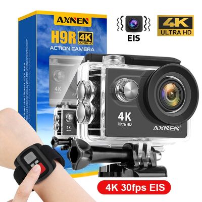 AXNEN H9R การกระทำกล้อง4พัน30fps EIS 1080P60fps WiFi 2นิ้วหน้าจอใต้น้ำหมวกกันน็อคกันน้ำรถจักรยานยนต์บันทึกวิดีโอกีฬาเวบแคม