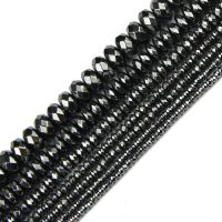 JHNBY Natural Stone Black Hematite Flat Round Faceted Loose Beads 3/4/6/8/10MM Jewelry Bracelets Necklace Making DIY Accessories Exterior Mirrors
