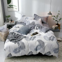 Sisher Simple Bedding Set White Leaf Pillowcase Duvet Cover Bed Linen Sheet Single Double Queen King Nordic Quilt Covers 220x240