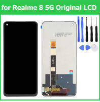 จอ LCD แบบดั้งเดิมสำหรับ Realme 8 5G RMX3241จอแสดงผล LCD แบบสัมผัสหน้าจออะไหล่ประกอบแก้วดิจิตัลอะไหล่หน้าจอแอลซีดี