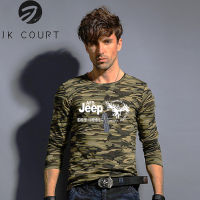 JK Court เสื้อยืดลายพรางคอกลมสำหรับผู้ชาย,เสื้อยืดแขนยาวลายพรางแห้งเร็วสำหรับใส่กลางแจ้งเสื้อยืดต่อสู้ยุทธวิธีเสื้อแนวทหาร