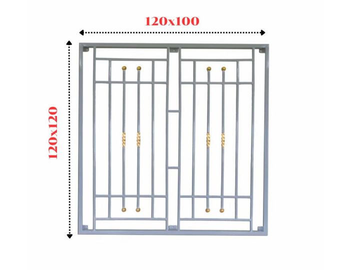 ชุดเหล็กดัดหน้าต่าง-120x120-120x100-ซม-ลายหลุยส์-สีขาว