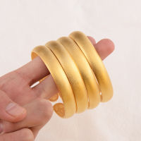 Fashion Jewelry Trend High-Quality Bangles 9 k Fine Solid THAI BAHT GF Gold India Matte Cuff Bangle Bracelet Eternal Classics