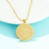 【CW】❧  Classic San Benito Medal Necklace Catholic Benedict Pendants Necklaces for Men Jewelry