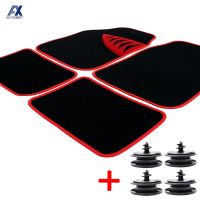 Set Car Floor Mat Carpet Mats Universal Cover Protector Nonslip Pad Clips Fastener Seat Front Rear Liner Trunk Boot Auto Styling