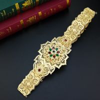 Sunspicems  Color Moroccan Caftan Belt For Women Dress Waist Chain Belt Arabic Bride Wedding Jewelry Robe Sash Body Chain