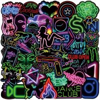 Mixed Neon Light Cartoon Stickers DIY Snowboard Laptop Luggage Guitar Cool Graffiti Waterproof Sticker Toys Decal