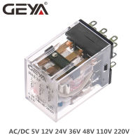 GEYA 11Pins มินิรีเลย์ DC5V DC12V DC24V AC110V AC220V 5A ขนาดเล็กแม่เหล็กไฟฟ้าวัตถุประสงค์ทั่วไปรีเลย์