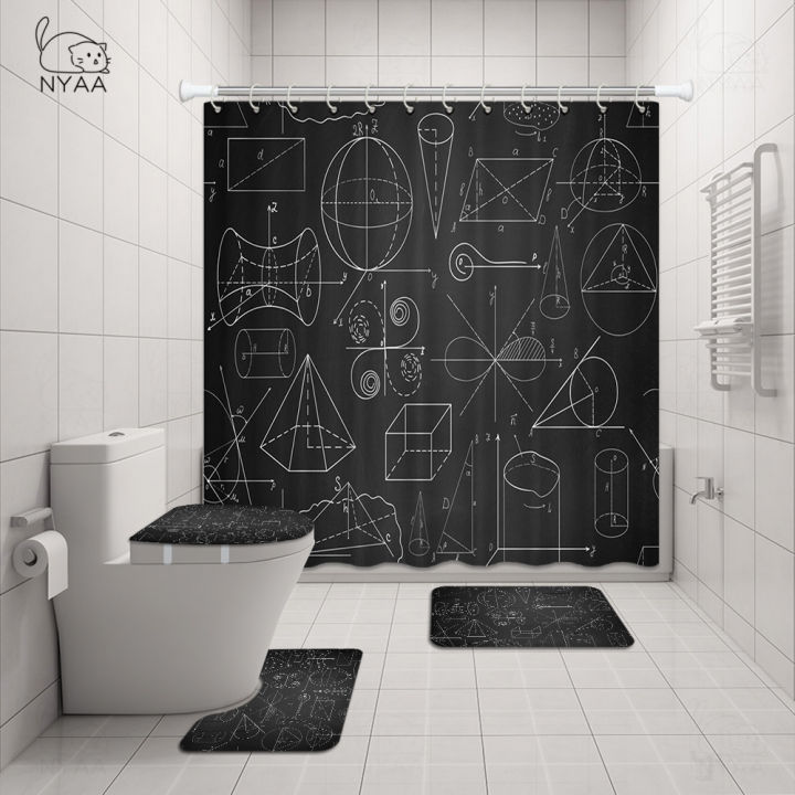 waterproof-polyester-180x180cm-3d-mathematical-formula-equation-shower-curtains-waterproof-mat-set-pedestal-rug-lid-toilet-cover