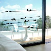 1pc Vinyl Removable Wall Stickers Birds Branch Glass Window Door Room