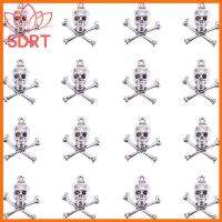 SDRT 2420มม. จี้กะโหลกสไตล์โจรสลัด โลหะผสมอัลลอยด์ เงินโบราณ เครื่องรางหัวโครงกระดูก มันเงางาม จี้ฮาโลวีน สำหรับทำเครื่องประดับ