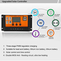 ตัวควบคุมแผงโซล่าหน้าจอใหญ่ LCD สำหรับอุตสาหกรรม12V 24V เครื่องควบคุมการชาร์จพลังงานแสงอาทิตย์