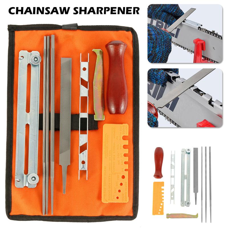10PCS Chain Saw Sharpening Kit Chainsaw File Filing Tool Set Sharpener For Stihl 