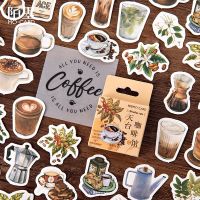 46 pcs/box Retro Rooftop Coffee House Journal Decorative Stationery Stickers Scrapbooking DIY Diary Album Stick Lable Stickers Labels