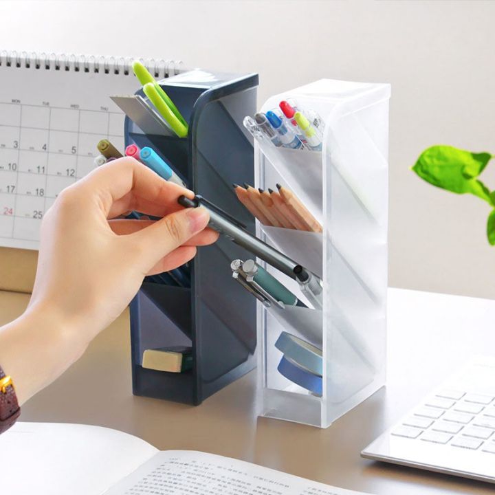 bkn-ฟรี-sticker-กล่องเก็บปากกามัลติฟังก์ชั่น-คอนโดปากกา-กล่องจัดระเบียบ-ชั้นวางปากกา