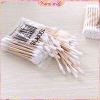 Yumi สำลีก้านด้ามไม้  หัวคู่คัตเติ้ลบัต สำลีแบบไม้  1 แพ็ค  Cotton swab มีสินค้าพร้อมส่ง