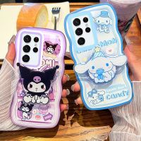 Sanrio Kuromi Cinnamoroll เคสโทรศัพท์ซัมซุงสำหรับ S20 21 22 Plus Fe ที่จับโทรศัพท์มือถือภาพอนิเมะสุดน่ารักหัวใจเด็กผู้หญิง