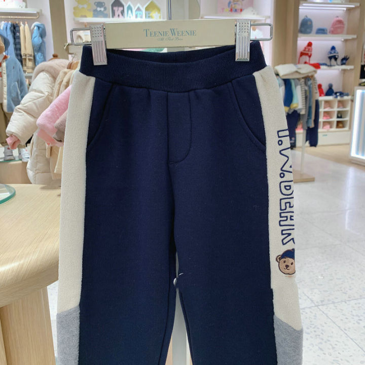 เสื้อผ้าเด็กวัยรุ่นชายกางเกงลำลองน่ารัก-tktm224t06k-กางเกงลำลองกำมะหยี่ฉบับภาษาเกาหลีฤดูหนาว