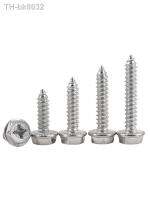 ✶▬  20pcs  M4 M5 304 Stainless Steel Cross Socket Hex Flange Self Tapping Screw  Bolts Socket Self Tapping Wood Screw L 12 30mm 16mm