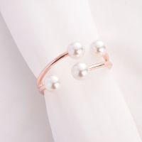 ☊ 1pcs New Gauze Curtain Decor Ring Alloy Metal Pearl Tiebacks Holder Clip Holdback Curtains Buckle