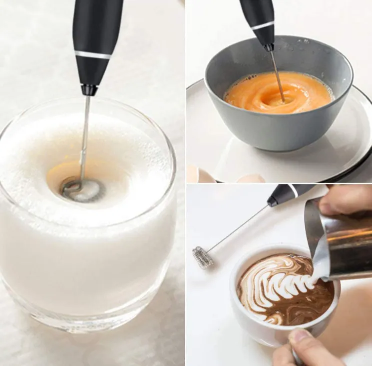 1pc 2 In 1 Electric Milk Frother Whisk Rechargeable Milk Frother Drink  Mixer With 2 Stainless Steel Whisk 3 Speed Adjustable Coffee Frother, Don't Miss These Great Deals