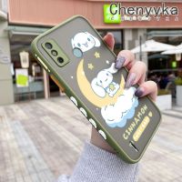 Jjlingji เคสสำหรับ Tecno Spark 6 Go Spark Go 2020 Spark Go 2021 Cinnamoroll บางมีน้ำค้างแข็งโปร่งใสแข็งขอบสี่เหลี่ยมกันกระแทกลวดลายปลอกซิลิโคนเคสนิ่มป้องกันคลุมทั้งหมด