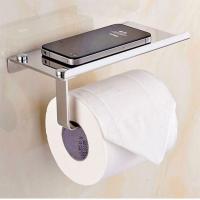 Stainless Steel Toilet Paper Holder Paper Roll Hanger with Phone Storage Shelf Polished Chrome Toilet Paper Holder Paper Stand