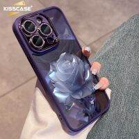 KISSCASE เคสโทรศัพท์คริสตัลบานสีขาวลายกุหลาบสำหรับ Iphone 14 13 12 11 Pro Max เคสเคสโทรศัพท์อ่อนใสกล่องกันกระแทกสำหรับ Iphone 14 Pro Max 13Pro 12เคสเลนส์แฟลชติดเพชรสีเหลือง13Promax ไม่มีฝาครอบป้องกัน