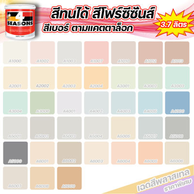 TOA สีพาสเทล สีทาภายนอก และ สีทาภายใน โฟร์ซีซั่นส์ สีน้ำอะคริลิค ชนิดด้าน ขนาด 3.78 ลิตร สีทนได้ สีโฟร์ซีซั่นส์