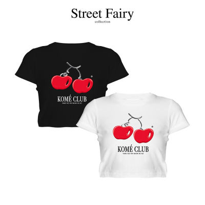 kome.girls เสื้อยืดครอปรุ่น cherry pop t-shirt