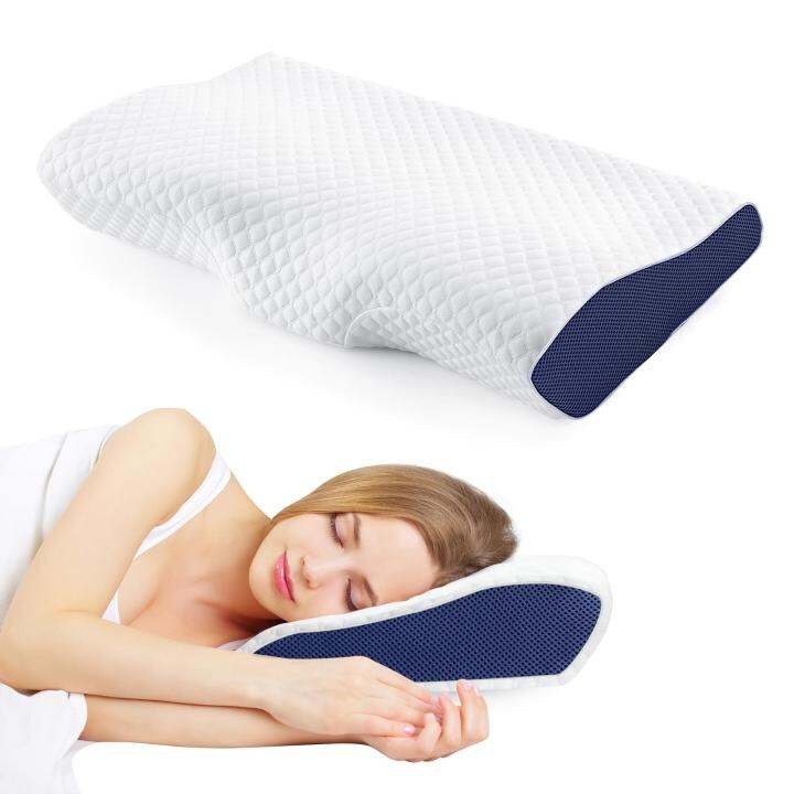 amao123 1pc Contoured Memory Foam Pillow for Neck and Back relax Improves Sleep for Side, Back