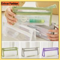 ESTRUS FASHION 2Pcs โปร่งใสโปร่งใส ถุงตาข่ายเครื่องเขียนสอบ มี5สี ไนลอนทำจากไนลอน ที่จัดเก็บเครื่องสำอางสำหรับการเดินทาง ง่ายๆ ตาข่ายแบบตาข่าย กล่องใส่ดินสอ อุปกรณ์การเรียนสำหรับโรงเรียน