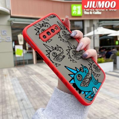 JIUMOO เคสโทรศัพท์ปลอกสำหรับ Samsung Galaxy S10 4G S10 Plus S10 Lite เคสแฟชั่นลายมอนสเตอร์เคสแข็งผิวเกล็ดน้ำแข็งบางขอบสี่เหลี่ยมเคสป้องกันเลนส์กล้องคลุมทั้งหมดซิลิโคนอ่อนการ์ตูนกันกระแทก