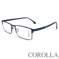 Fashion กรอบแว่นตา สำหรับตัดเลนส์ แว่นสายตา แว่นตา รุ่น Corolla 1319 C-2 สีน้ำเงิน กรอบเต็ม ทรงเหลี่ยม ขาข้อต่อ วัสดุ สแตนเลส สตีล