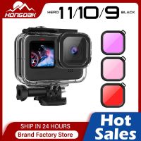 ✕☼ GoPro Hero 11 10 9 สีดำเคสกันน้ำ 60M ที่อยู่อาศัยดำน้ำสำหรับ Gopro 10 9 GoPro 9 อุปกรณ์ดำน้ำใต้น้ำ