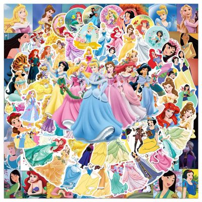 ♂✱卍 50/100pcs Disney Princesses Mixed Kawaii Stickers Graffiti Decals DIY Luggage Tablet Water Bottle PVC Cartoon Sticker Kids Gifts