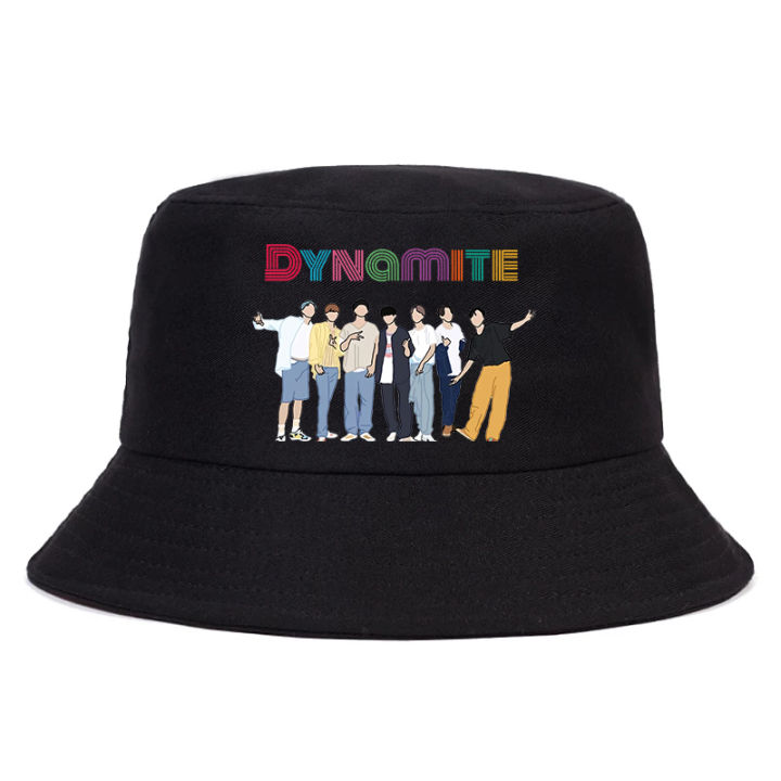 hot-dynamite-summer-hat-k-pop-kpop-bangtan-unisex-panama-bucket-cap-the-design-flat-visor-jimin-jin-suga-v-jungkook-fisherman-hat