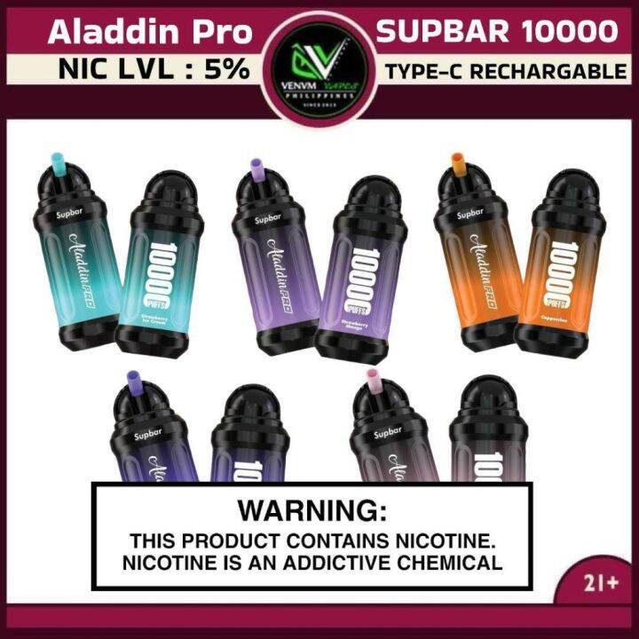 vape [DISPOSABLE] ALADDIN PRO SUPBAR 10000 puffs 650mah | Lazada PH