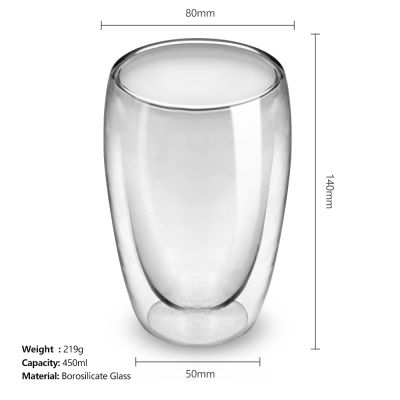 250350450ml Heat-resistant Double Wall Glass Cup Beer Espresso Coffee Wine Mug Set Tea Glass Whiskey Glass Cups Drinkware