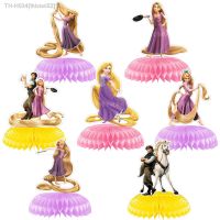 ✌❦ 7pcs Disney Princess Rapunzel Tangled Honeycomb Ball Desktop Decor Honeycomb Paper Fan Set Birthday Party Baby Shower Supplies