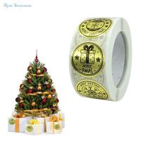 AGSEE ของขวัญเครื่องเขียนสีทองซานตาคลอส Xmas งานฝีมือ DIY คริสต์มาสสติกเกอร์ตกแต่งงานปาร์ตี้คริสต์มาสป้ายสติ๊กเกอร์