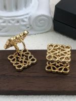 2023 Genuine  Luojias new double-sided hollow design high-quality earrings 18K real gold electroplating for women and girls