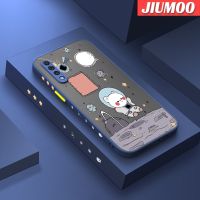 เคส JIUMOO สำหรับ Samsung Galaxy A30s A50s A50เคสลายหมีพื้นที่ใหม่แบบฝ้าด้านหลังกรอบซิลิโคนปลอกโปร่งใสกันกระแทกเคสมือถือรวมฝาครอบป้องกันเลนส์กล้องถ่ายรูปทั้งหมด