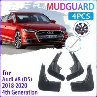 JHTJHNDTGFJHND 4 PCS รถ Mud Flaps สำหรับ Audi A8 D5 2018 2019 2020 Mudguard Splash Guards Fender Mudflaps อุปกรณ์เสริมอัตโนมัติ