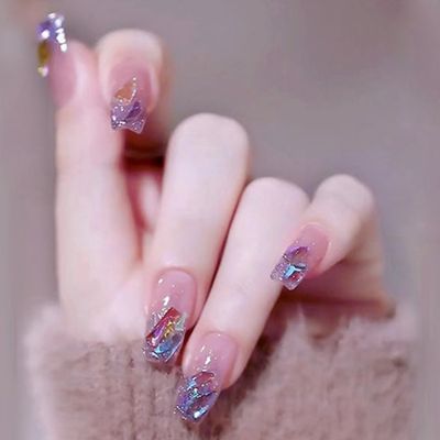 [COD] Xiaohongshu Douyin Explosive Wearing Nails Glitter Ballet False Sticker Finished Product