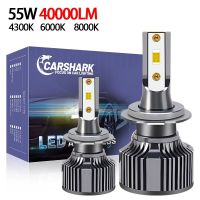 Carshark H7 LED Bulbs Headlight 55W 40000LM CSP H1 H4 H11 H8 H9 Auto Lamps Turbo Ice 9005 HB3 9006 HB4 9012 Hir2 Car Fog Lights