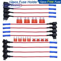 OEMASSIVE 12pcs 12V Car Blade Fuse Holder Add A Circuit TAP Adapter Micro Mini Standard ATM APM Auto Fuses 10 AMP Truck Van SUV Fuses  Accessories